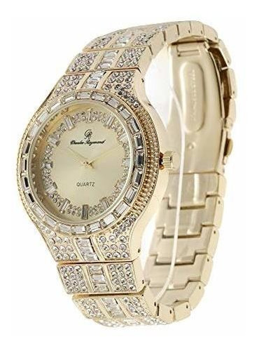 Blinged 8645pLG Reloj De Club De Rapero  Bisel Dorado De Cri