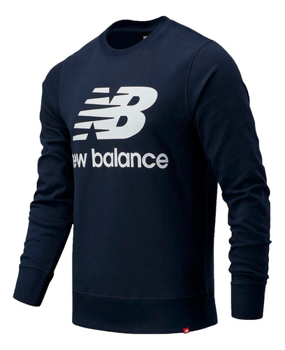 Buzo New Balance Lifestyle Hombre Ess Stack Logo Mar-bco Blw
