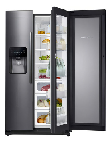 Refrigerador con freezer inverter Samsung RS25H5111WW color negro con capacidad de 712L 220V