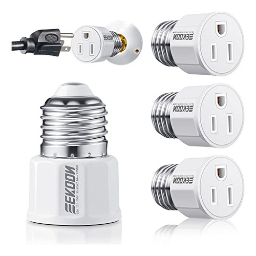 Adaptador De Enchufe De Bombilla De 3 Puntas E26/e27, Luz Po