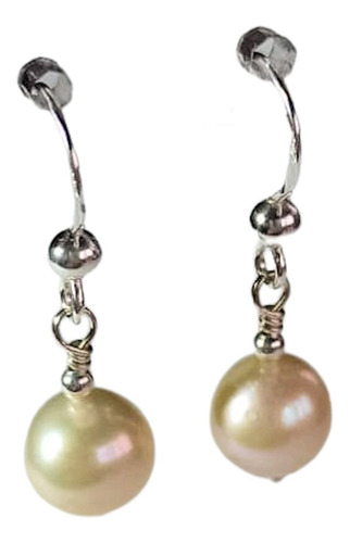 Aros Plata 925 Colgantes Perlas Cultivadas