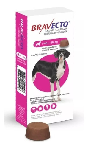 Bravecto Anti Pulgas Y Garrapatas Perro 40 A 56 Kg Original 