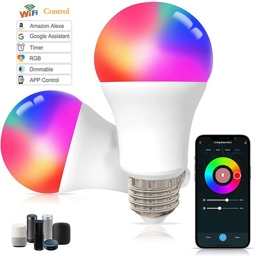 Kit Con 2 Lámparas Inteligentes Rgb - Compatible Con Alexa