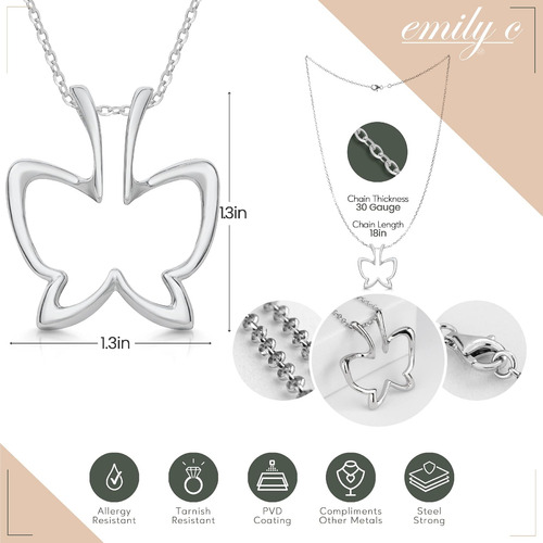 Emily C Collar Con Soporte Para Anillos ' Collares De Acero