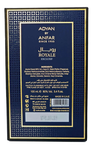 Perfume Adyan Royale Exclusif Eau De Parfum 100ml Para Homens