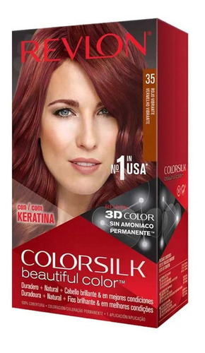 Kit Tintura Revlon  Colorsilk beautiful color™ tono 035 rojo vibrante para cabello