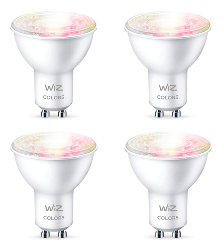 Combo X4 Lámpara Dicroica 50w Par16 Gu10 Philips Wiz Wifi 