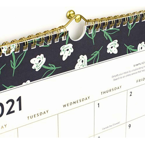 Calendario Académico De Pared 2021-2022, Simplificado Por