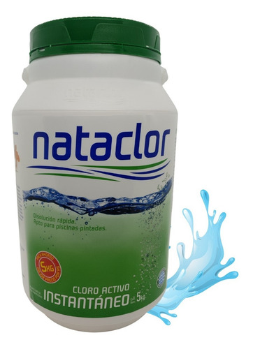 Imagen 1 de 10 de Pote Cloro Granulado Instantaneo Polvo Nataclor 5kg Piscina