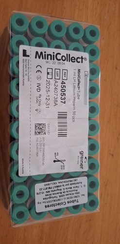 Microtubo De 1ml Grainer Con Heparina De Litio Litio