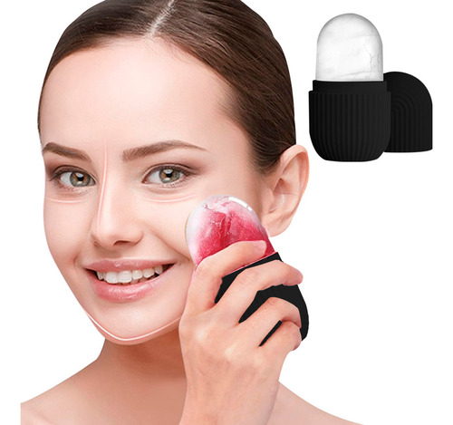 Rodillo De Silicón Para Masaje Facial Con Hielo Diler Reutilizable Y Suave Ideal Para Cerrar Poros Reducir Inflamación Y Refrescar La Piel Uso Diario En Rutina De Skincare Color Negro
