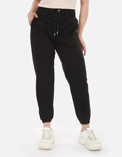 Jogger Mujer Negro Agnes Tiro Alto Jogger Pieers