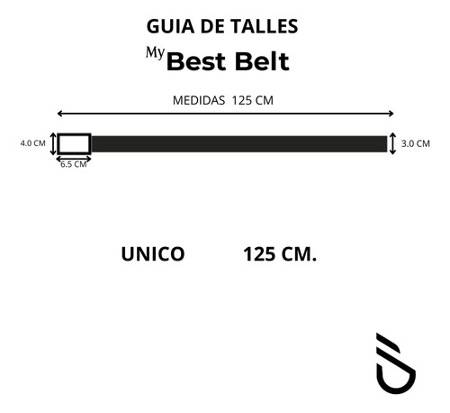 Cinto Con Hebilla De Ajuste Automático .my Best Belt Negro Unico (125 Cm)