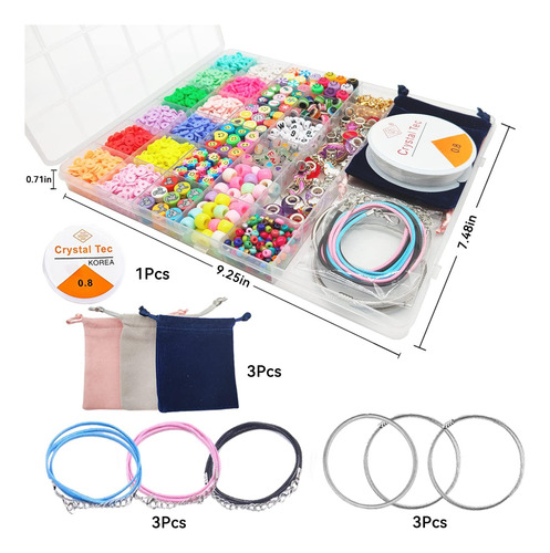 Leitait Kit Para Hacer Pulseras Con Cuentas Surtidas, 3000 P