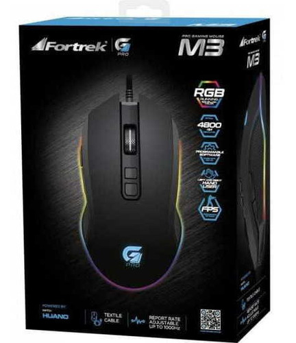 Imagem 9 de 9 de Mouse Gamer Pro M3 Rgb Preto Fortrek