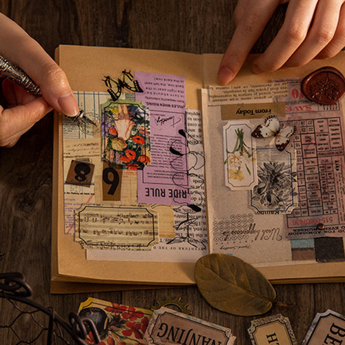 30 Peças Adesivos De Scrapbook Estilo Vintage, Estilo G