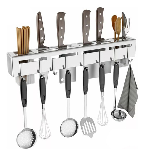 Porta Cuchillo Toallero De Cocina De Pared 50cm Con 8 Gancho