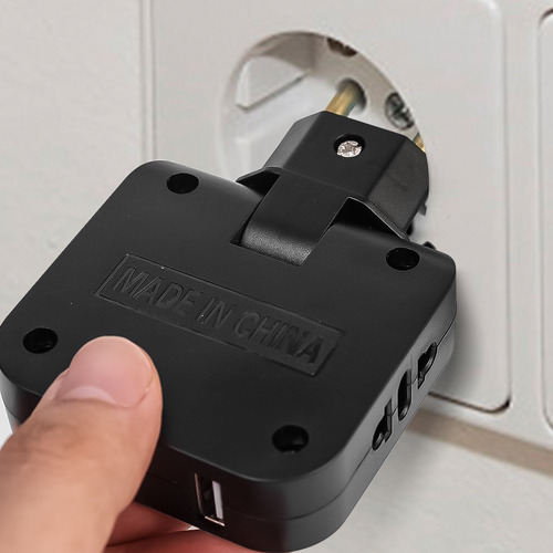 Adaptador De Cargadores, Convertidor De Enchufe Giratorio 4
