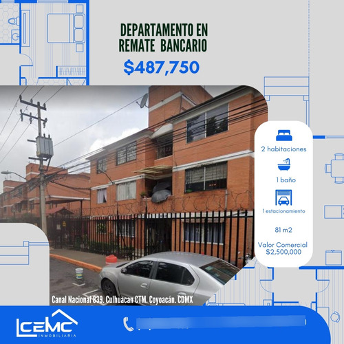 Departaemento En Venta En Remate Bancario En Culhuacan Ctm, Coyoacan