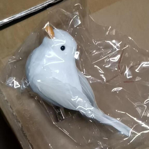 3 Ornamentos De Pássaros Artificiais Pomba De Penas Para