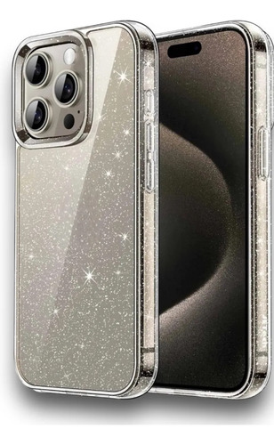 Capa Case Capinha Glitter Iphone Pro 13 14 15 16 + Plc 3d Transparente Iphone 15