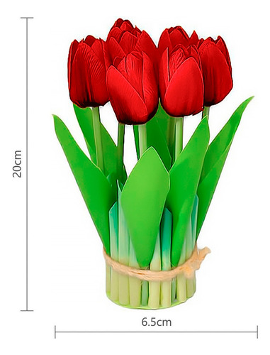 Ramo De Flores Tulipanes Artificiales De Decoración Regalo Rojo