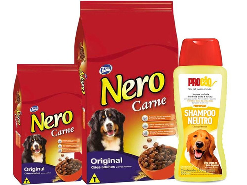 Nero Adulto 20+2kg(22kg) + Shampoo Procao 500ml + 6 Pagos