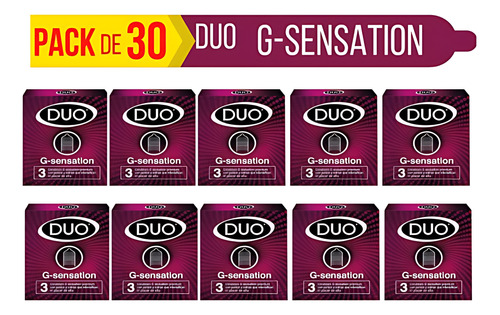 Condones Preservativos Duo G Sensation X 30 Unidades