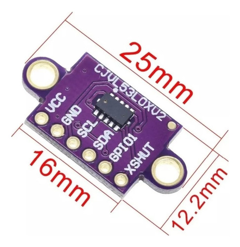Sensor Distancia Laser Modulo Vl53l0x Para Arduino M039