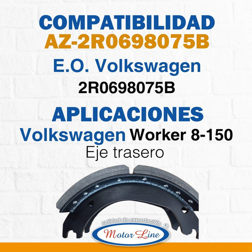 Imagen 3 de 7 de 2 Zapatas Traseras Para Vw Vochobus Volkbus Worker 8-150