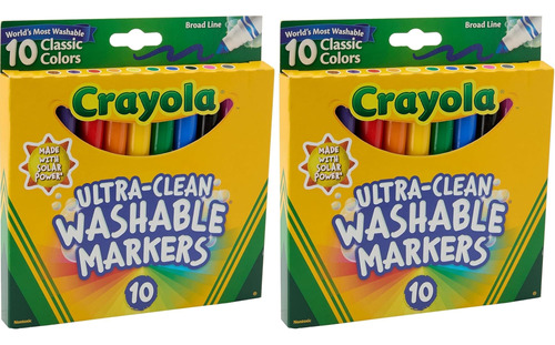 Marcadores Crayola Ultra Clean Broad Line, Paquete De 10 Uni