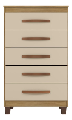 Comoda 5 Gavetas 57 Cm Moden 2259 Carvalho Am Off White Incp
