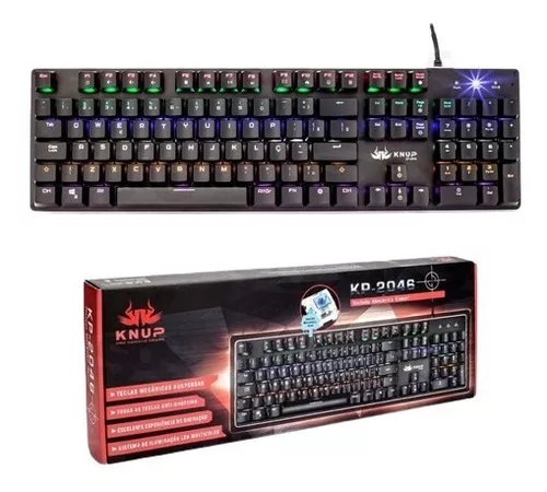 Teclado gamer Knup KP-TM010 QWERTY Outemu DIY Blue português