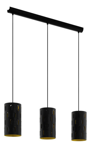 Lampara Colgante Ronsecco Acero Negro E27 3x60w Ip20cod79444