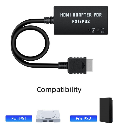 Adaptador Hdmi Para Ps1 Ps2 Conmutación 480p 720p 43 169