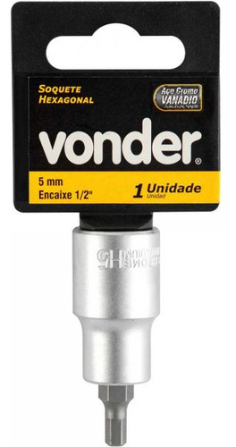 Soquete Hexagonal 5 Mm Encaixe De 1/2 Vonder