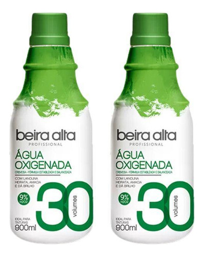  Agua Oxigenada Beira Alta 900ml 30 Volumes - Kit Com 2un