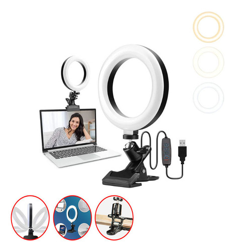 Nuevo Lámpara Led Ring Light Portátil Móvil P/ Mesa De