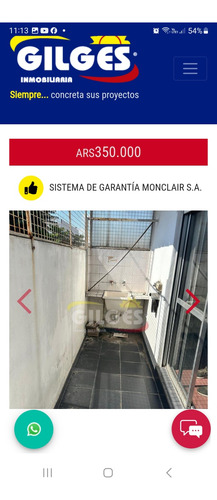 Departamento De Dos Amplios Ambientes Contrafrente