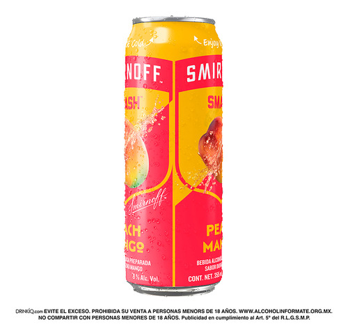 Smirnoff Smash Peach-mango 355 Ml 8% Alc. Pack 24 Latas