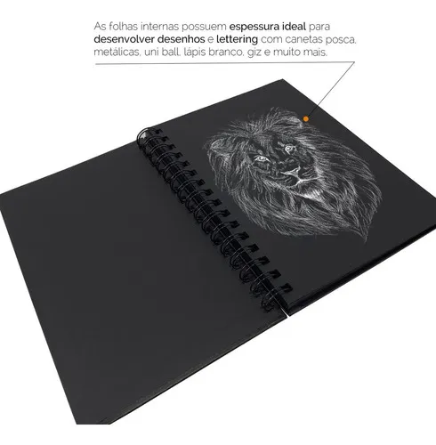 Sketchbook Black Cuaderno De Dibujo Hojas Negras 15x21 120g Color No aplica