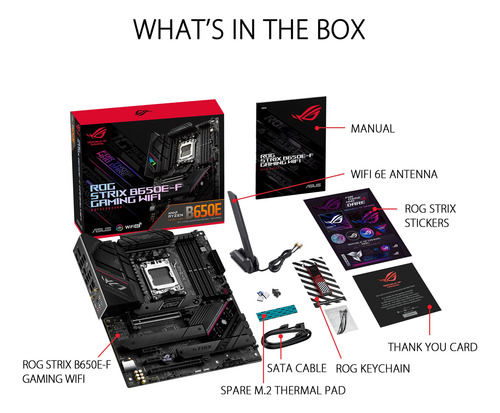 Placa Madre Asus Rog Strix B650e-f Gaming Wifi Amd B650 Am5
