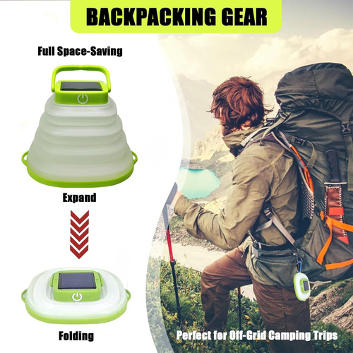 Linterna Solar Impermeable Ip65 Plegable Para Campamento