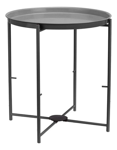 Amazon Basics Mesa Auxiliar Redonda De Almacenamiento Dh Color Gris Antracita