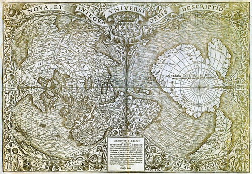 Cuadro Mapa Planisferio Mapamundi De Oronce Fine - 1532