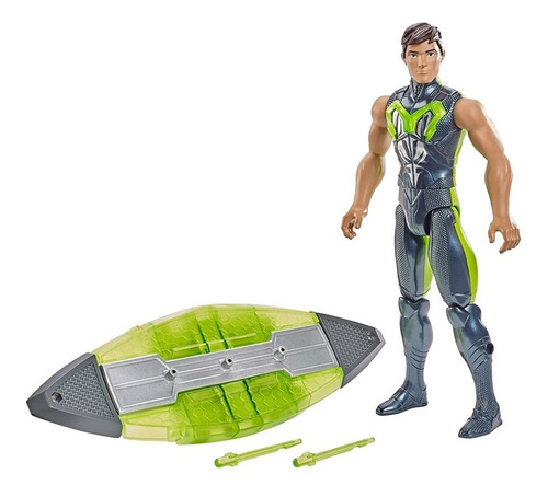 Imagem 3 de 8 de Boneco Max Steel Turbo Deslizador Lançador Aquático Mattel