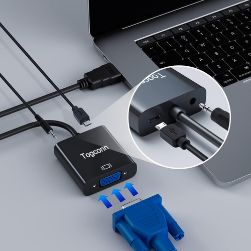 Adaptador Togconn Hdmi A Vga, Conector Hdmi Macho A Vga Hemb