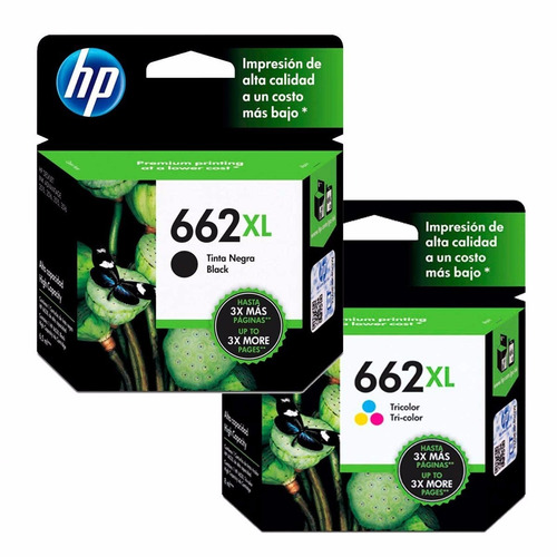 Imagen 1 de 10 de Cartuchos Hp 662xl Combo Negro+color Original 2515 3515 1515