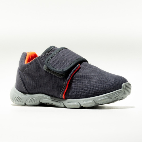 Imagen 3 de 8 de Zapatillas Niños Abrojo Toy Gris Naranj (20 A 26) Art H29gna