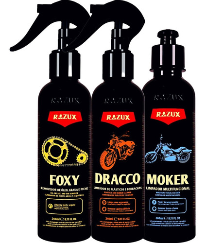 Foxy Limpa Corrente Razux Moker Lava Motos Dracco Plasticos